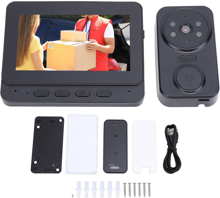 Video-Gegensprechanlage, Video-Türklingelkamera mit 4,3-Zoll-, Video-Türsprechanlage 8 MP HD-Kamera-
