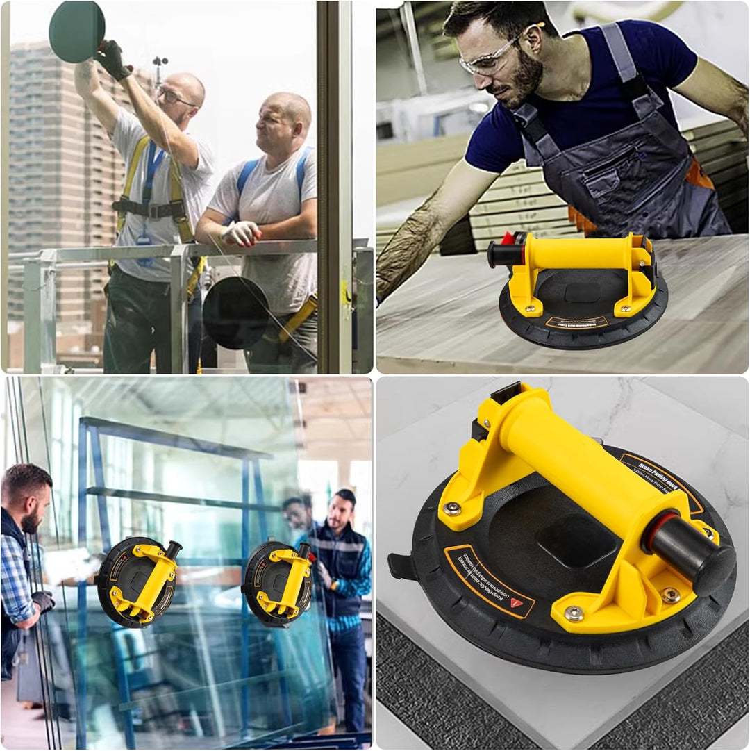 8" Saugheber Vakuumheber Glassauger mit 75KG Tragkraft für Sicheren Transport von Fliesen, Laminat,