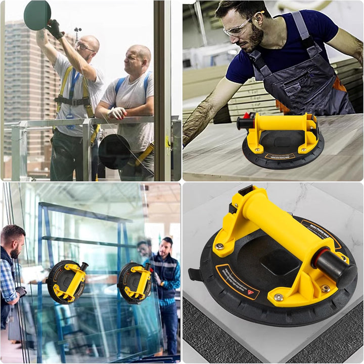 8" Saugheber Vakuumheber Glassauger mit 75KG Tragkraft für Sicheren Transport von Fliesen, Laminat,