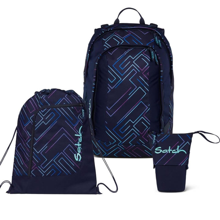 Satch Air Pencil Slider Light Edition Schulrucksack Set 3tlg. inkl. Sportbeutel Purple Laser, Purple