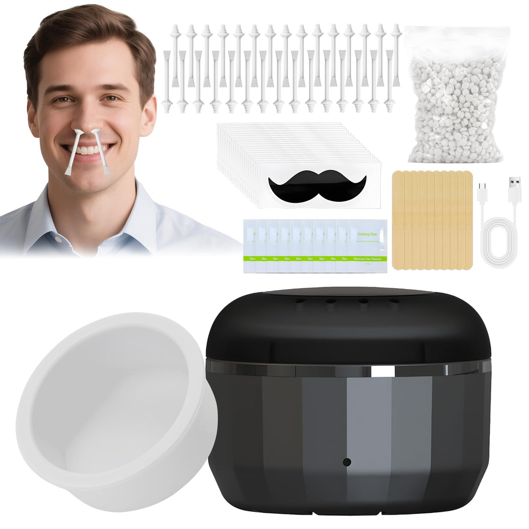 Nasenwachs Männer, Nasenhaarentferner für Nase und Ohren, USB-Schnellerwärmung Waxing Set mit Mini W