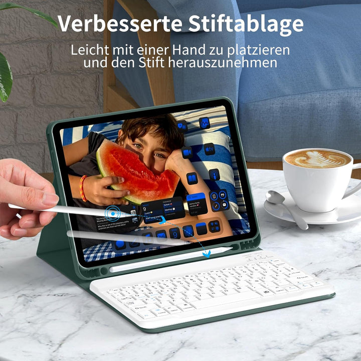 Hülle mit Tastatur für iPad A16 11.Generation 11 Zoll 2025, iPad 10. Generation 2022 10,9 Zoll, Blue