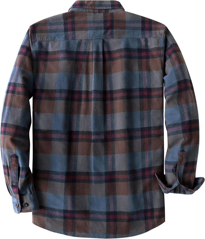 Dubinik® Flanellhemd Herren Flanellhemden Herren Langarm Regular Fit Kariert Button Down Warm Freize