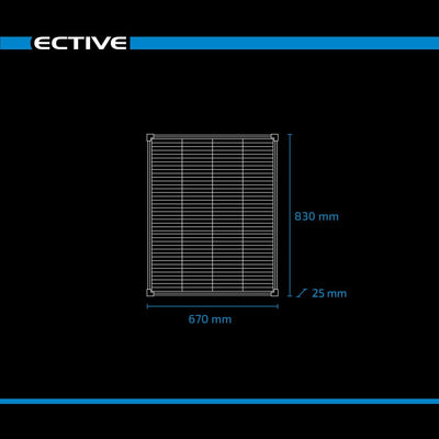 ECTIVE 100W Extra Leichtes Solarmodul Monokristallin mit 132 Zellen, Solarpanel mit Shingle-Technolo