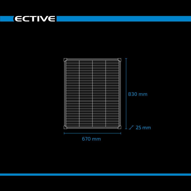 ECTIVE 100W Extra Leichtes Solarmodul Monokristallin mit 132 Zellen, Solarpanel mit Shingle-Technolo