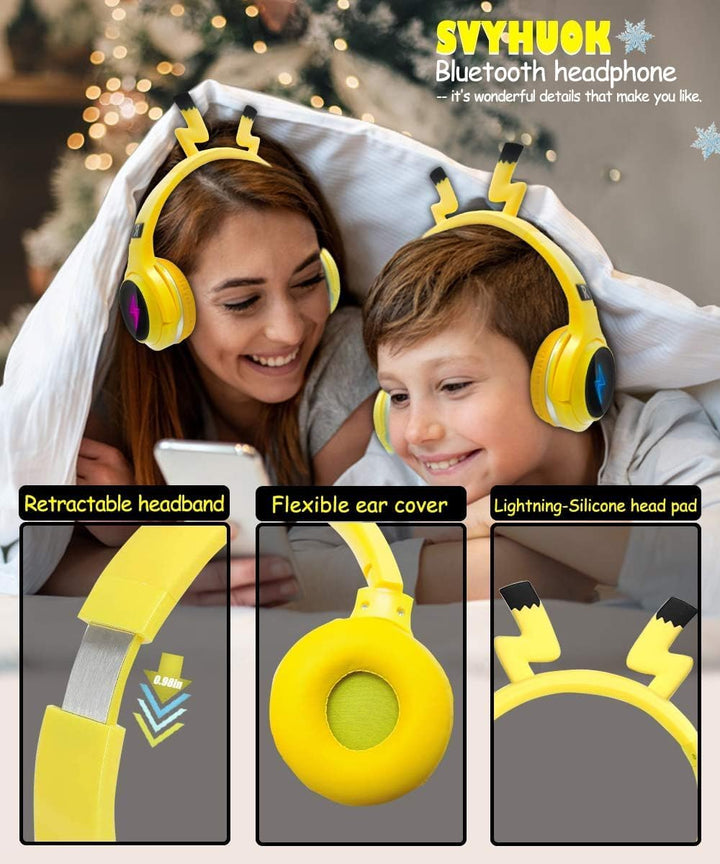 SVYHUOK Bluetooth Kabellos Kopfhörer Kinder für Jungen, Mädchen, Over Ear Kinderkopfhörer mit Gebaut