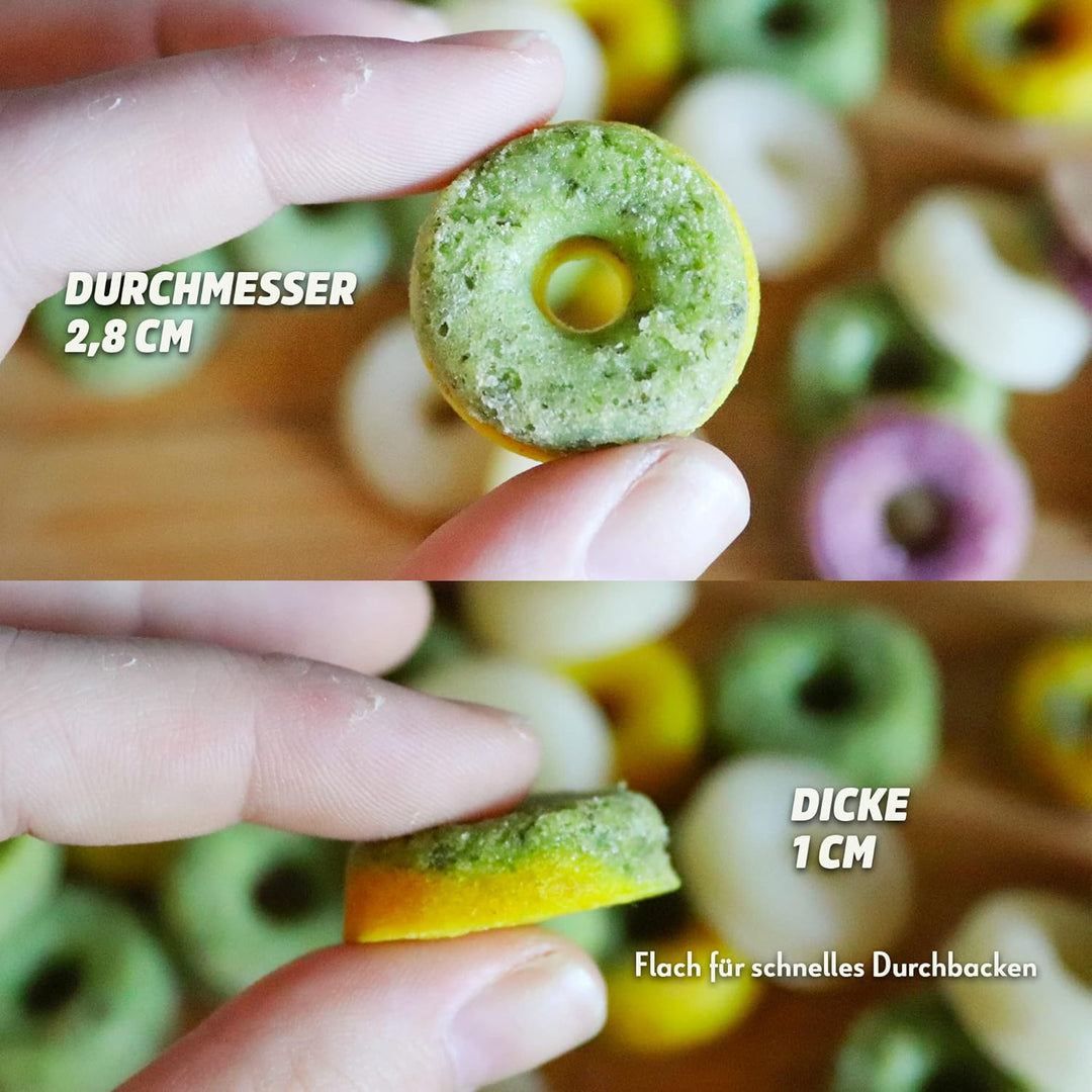 Collory Medium Donut (2,8cm) Silikon Backform für Hundekekse &amp; Hundeleckerlis, Pralinenform, Schokol