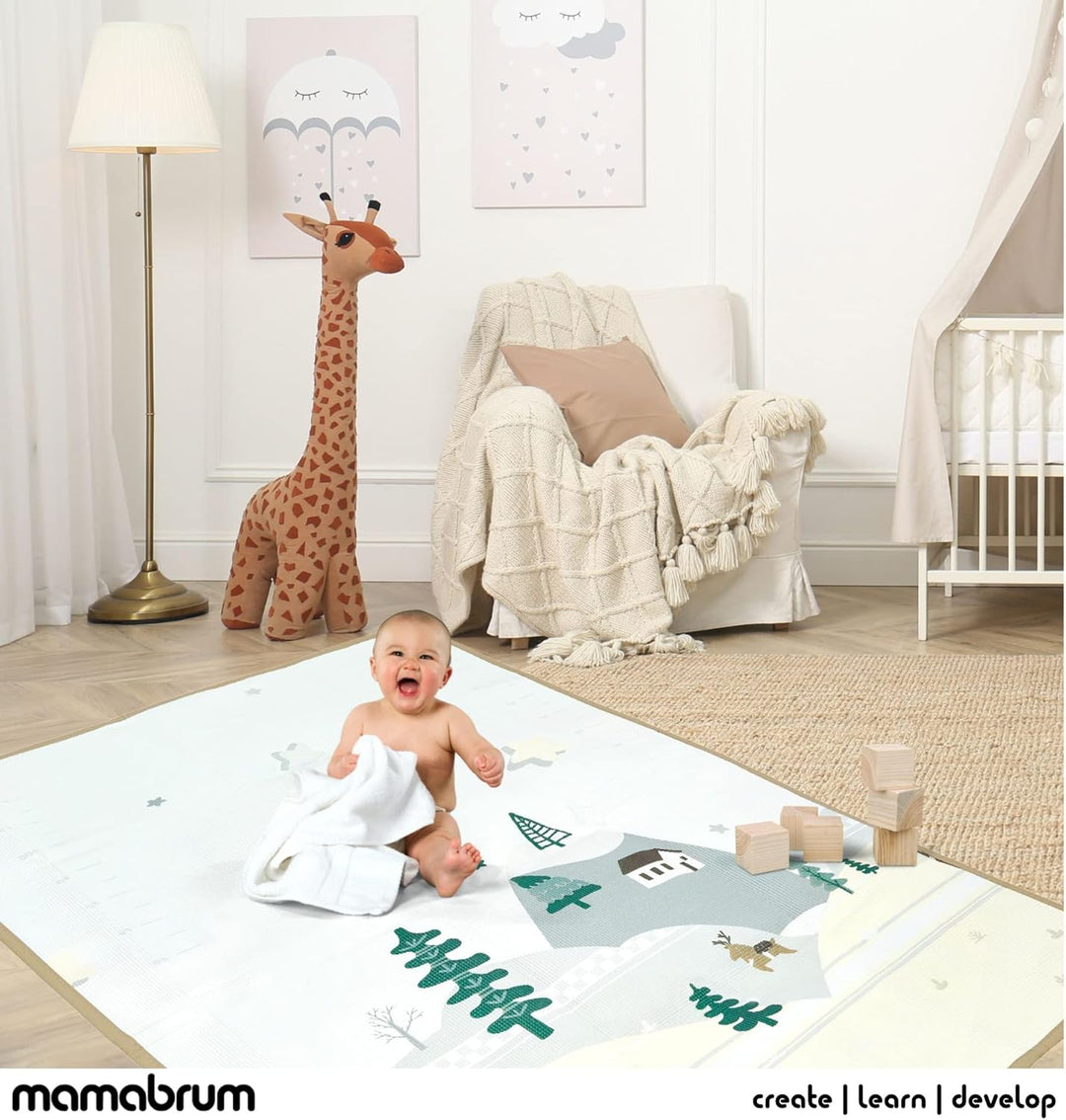 Mamabrum Baby Krabbel Matte Baby Teppich Spielmatte, 120 x 180 x 0.5 cm, ungiftig Bodenmatte Verdick