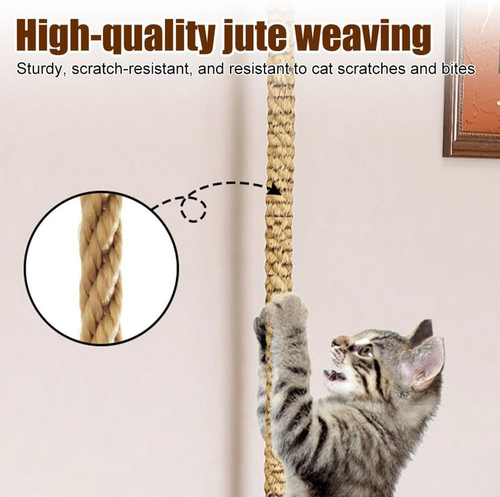 Katzenkletterseil, 1,3 m/1,5 m Wandmontiertes Sisalseil zum Klettern und Kratzen für Katzen an der W