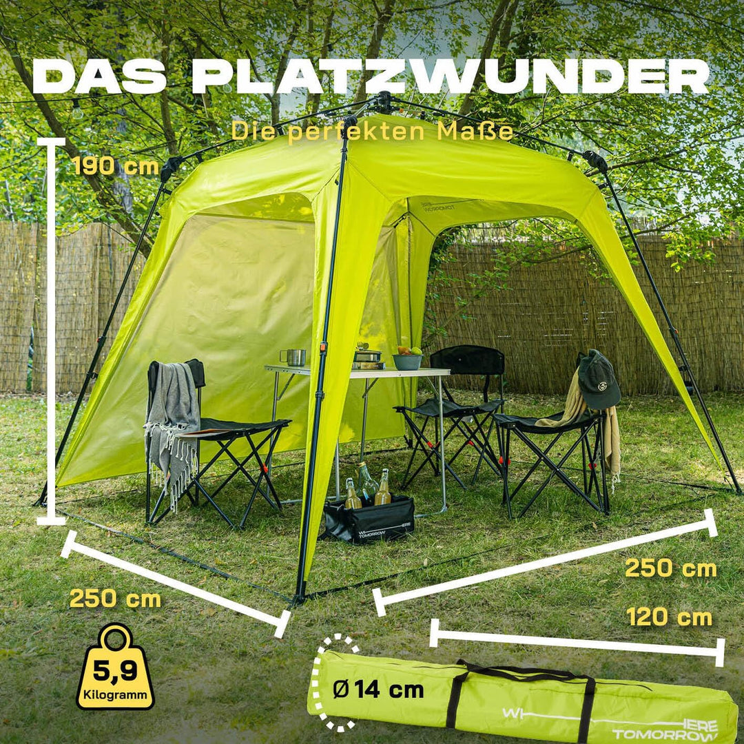 Lumaland Outdoor Pop Up Pavillon Gartenzelt Camping Partyzelt Zelt robust wasserdicht