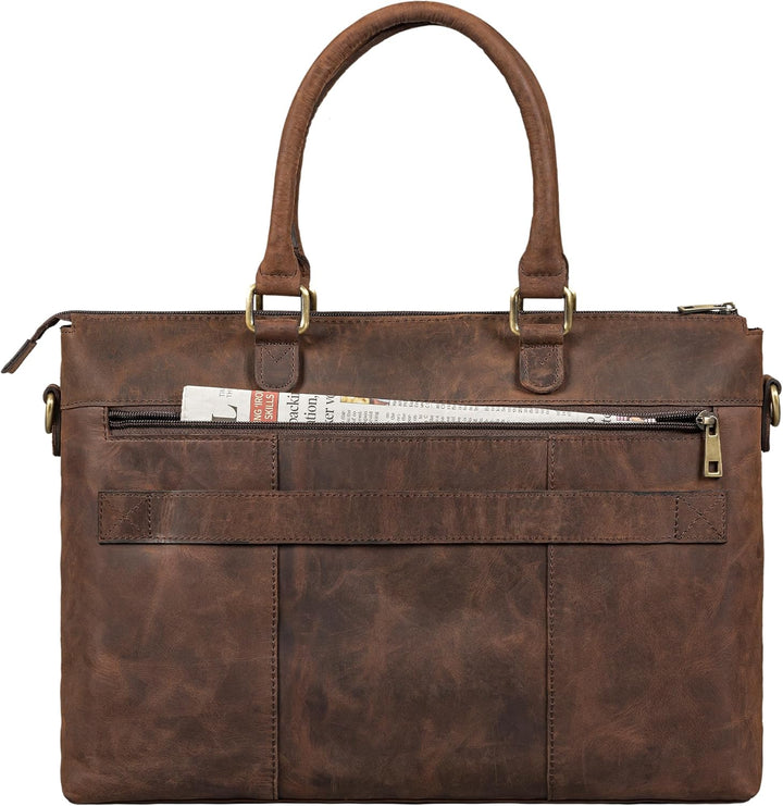 STILORD 'Bailey' Business Laptoptasche Leder 15 Zoll Gross für Arbeit Büro Meeting Vintage Notebookt