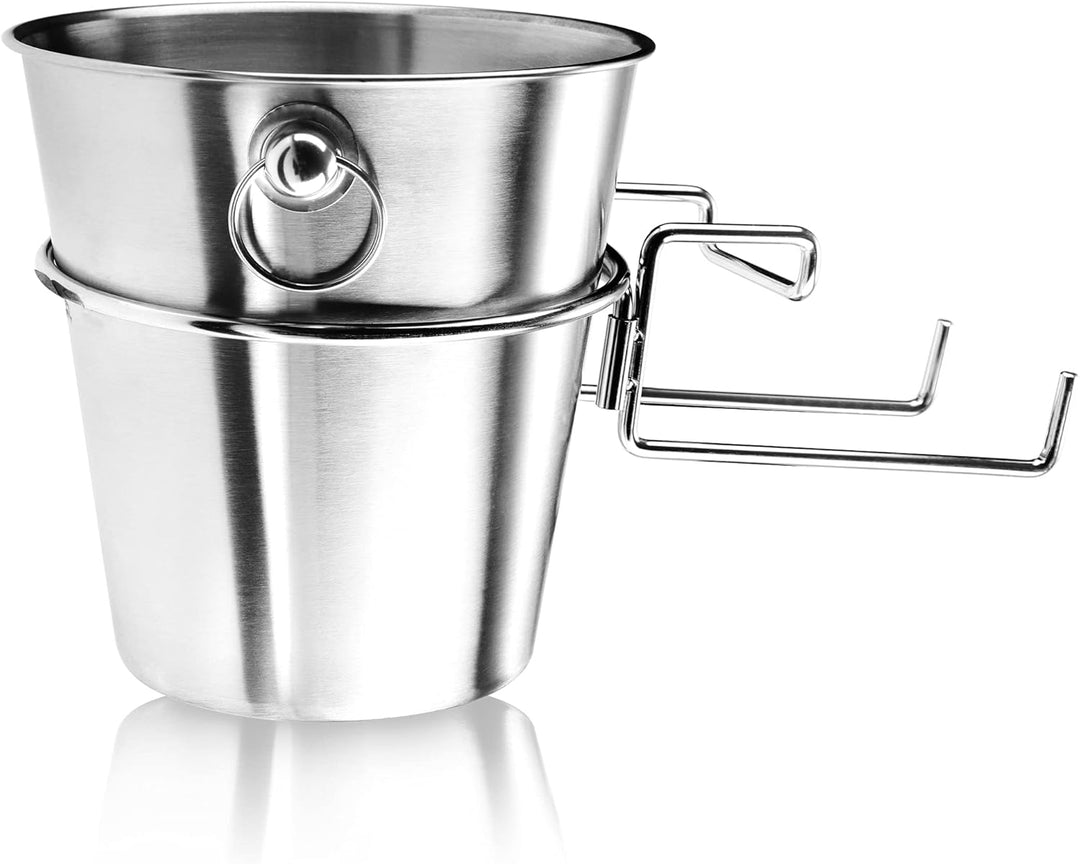 com-four® 3x Sektkühler aus Edelstahl mit Tischhalter | Kühlkübel für Sekt, Wein, Champagner - edler