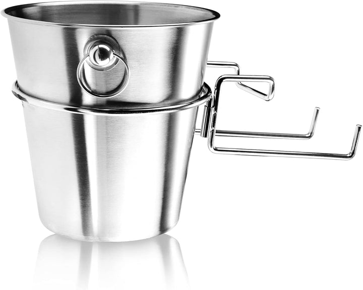com-four® 3x Sektkühler aus Edelstahl mit Tischhalter | Kühlkübel für Sekt, Wein, Champagner - edler