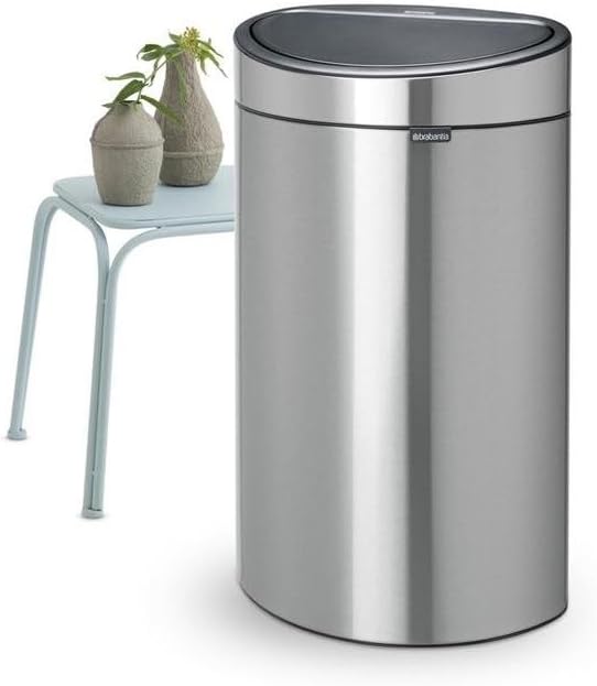 Brabantia 112867 Touch Bin New Recycle mit Zwei herausnehmbaren Kunststoffeinsätzen, Edelstahl, matt