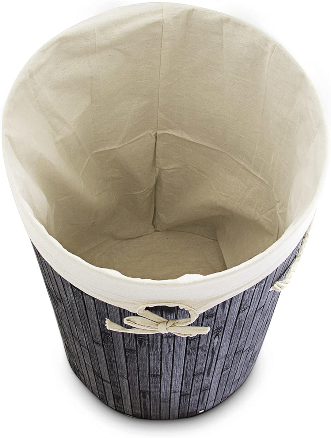Relaxdays 1 x Wäschekorb Bambus, Faltbare Wäschetonne mit Deckel, Volumen 70 Liter, Wäschesack Baumw
