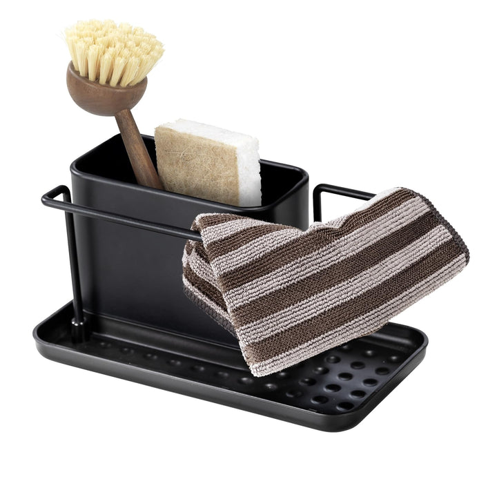 WENKO Spülorganizer Mod. Orio, Spülcaddy mit Behälter aus rostfreiem Edelstahl abnehmbar, stabile Bo