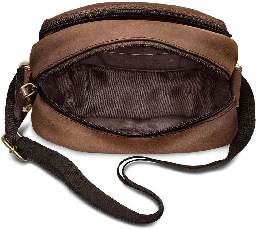 ROYALZ Echtleder Umhängetasche Herren Leder klein 'Phoenix' Moderne Vintage Schultertasche für Männe