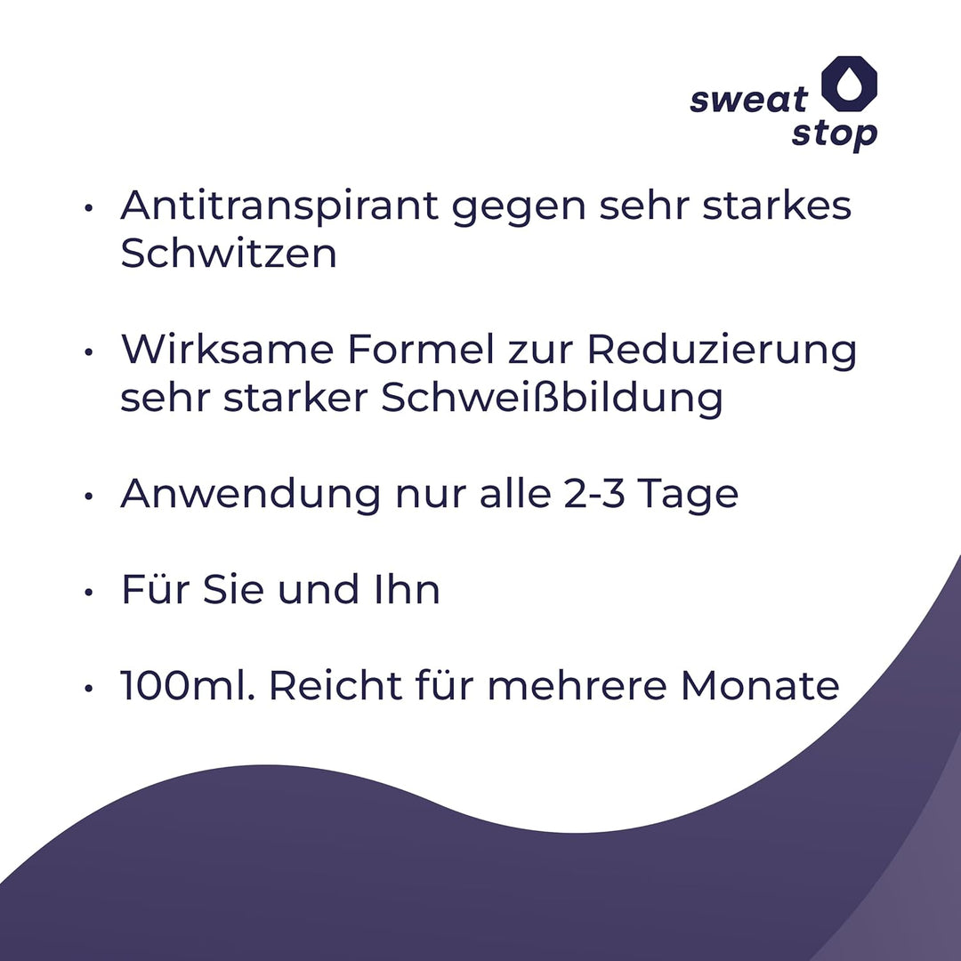 SweatStop Aloe Vera Forte plus Body Spray 100 ml Antitranspirant gegen sehr starkes Schwitzen am Kör