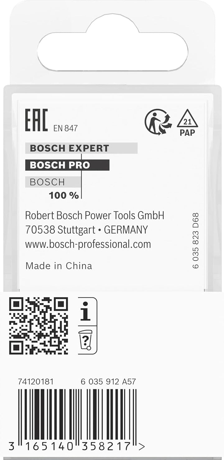 Bosch Professional 1x Halbstabfräser Standard for Wood (für Holz, Radius 6mm, Arbeitslänge 18.6mm, Ø