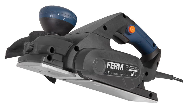 FERM Elektrohobel - Planungsmaschine 650W - Soft Griff - 8 Positionen - Parallelführung - Mit Staubf