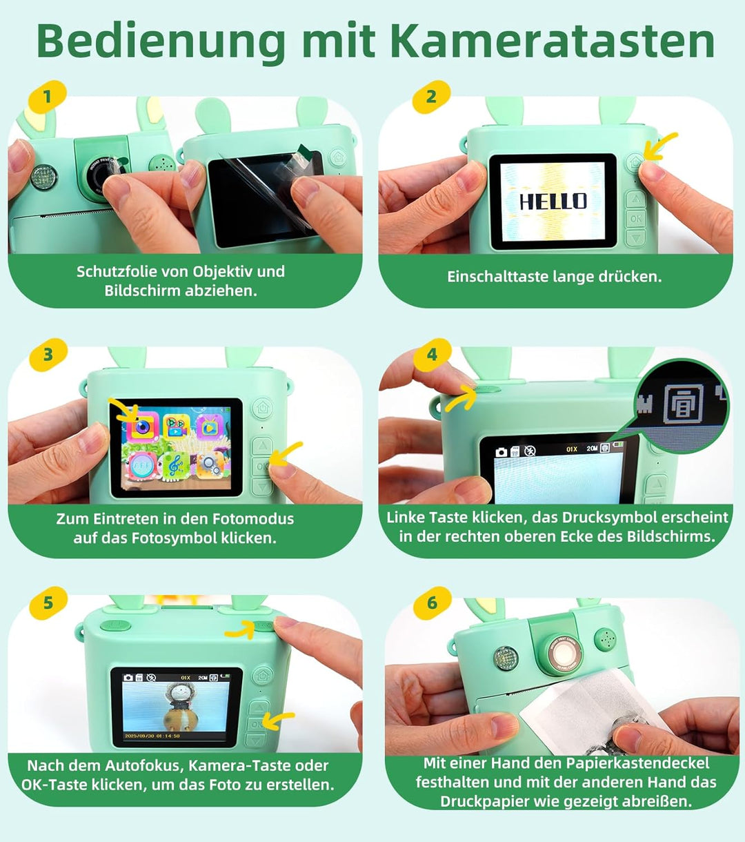 ORGSTA Kinderkamera Sofortbildkamera Digitalkameras Kinder Kameras Personalisierte Spielzeug Geschen