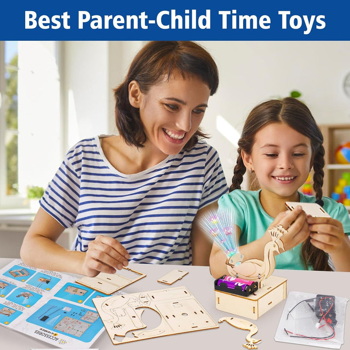 5 in 1 Holz Wissenschaft Experimente Kit für Kinder 8-12, Elektronik Bausatz Roboter Kit Spielzeug E