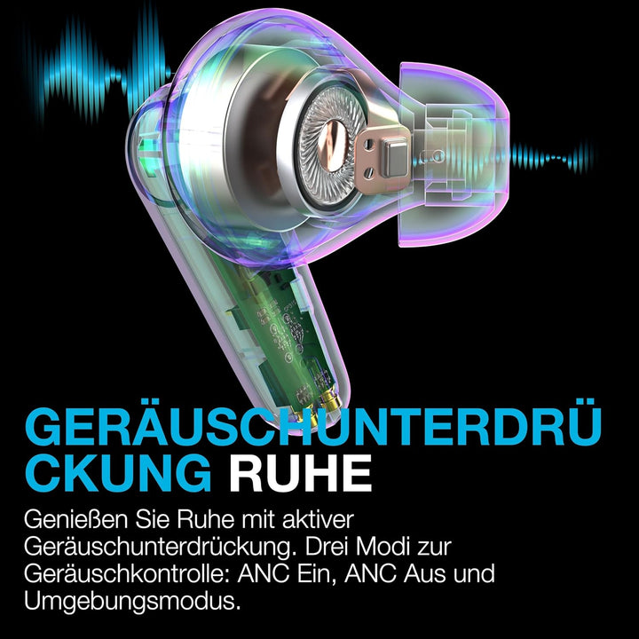 JLab Go Pods ANC In-Ear Kopfhörer Bluetooth mit Noise Cancelling - Kabellose Earbuds mit 26+ Std. -