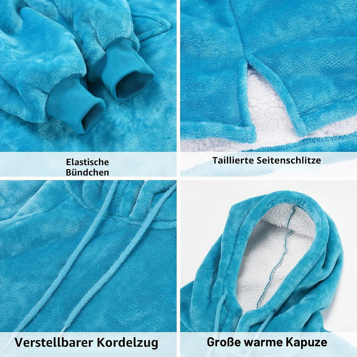 Catalonia Classy Sherpa Kapuzendecke Kuschelig Hoodie Decke, Flauschig Warmer Pullidecke Lange Kapuz