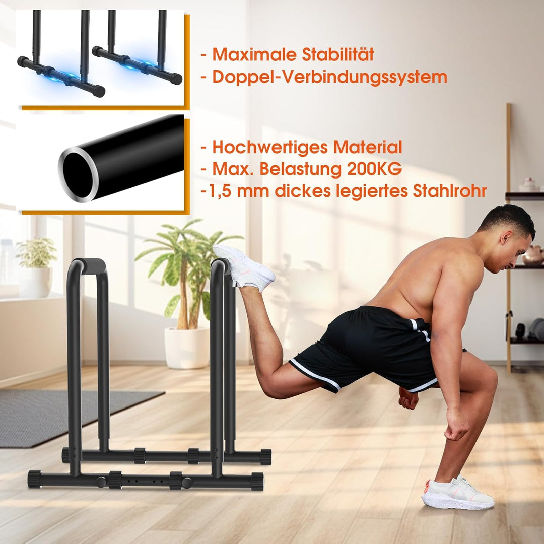 DH FitLife Dip Barren Bars | Dip Station | Kraftstation Fitnessgerät für Zuhause | Parallettes Calis