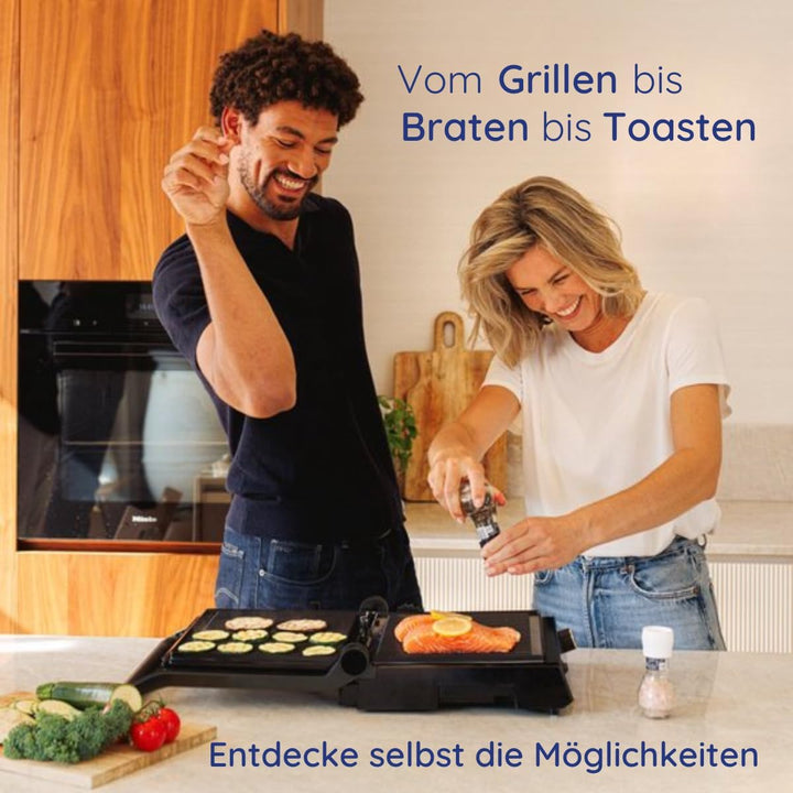 Safecourt Kitchen – Kontaktgrill 4-in-1 – Sandwichmaker, Panini Grill, Tischgrill elektrisch & Toast