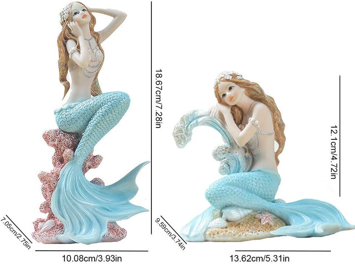 Rayberro Meerjungfrau-Badezimmer-Dekor, Meerjungfrau-Geschenke für Mädchen, 18.5 cm hohe Figur für Z
