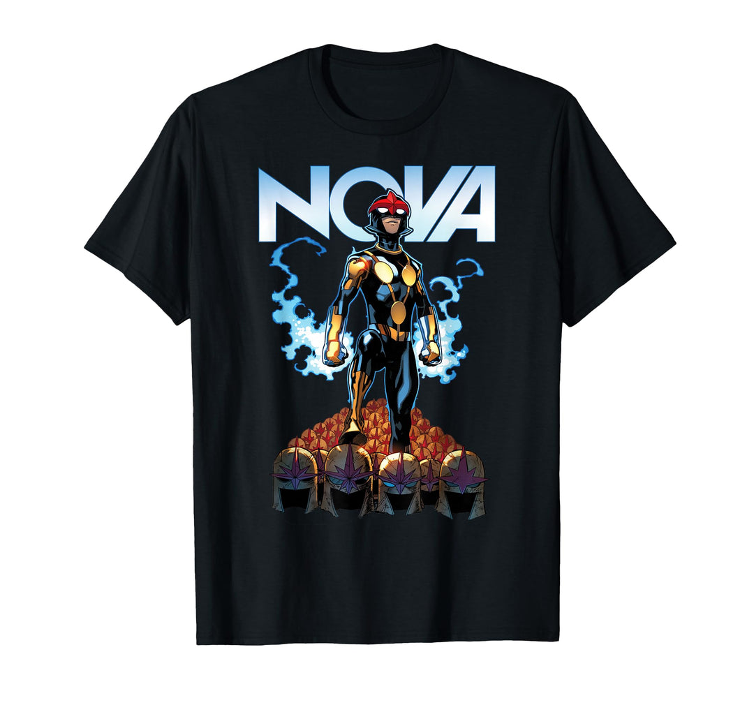 Men's Marvel Nova Guardians of the Galaxy Helmet Graphic T-Shirt 3XL Baby Blue