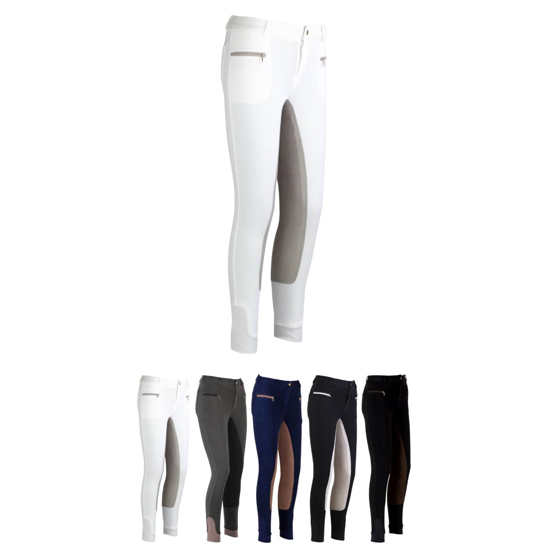 RL24 Damen Reithose Vollbesatz Flex BASICLINE 36 Weiss/Grau, 36 Weiss/Grau