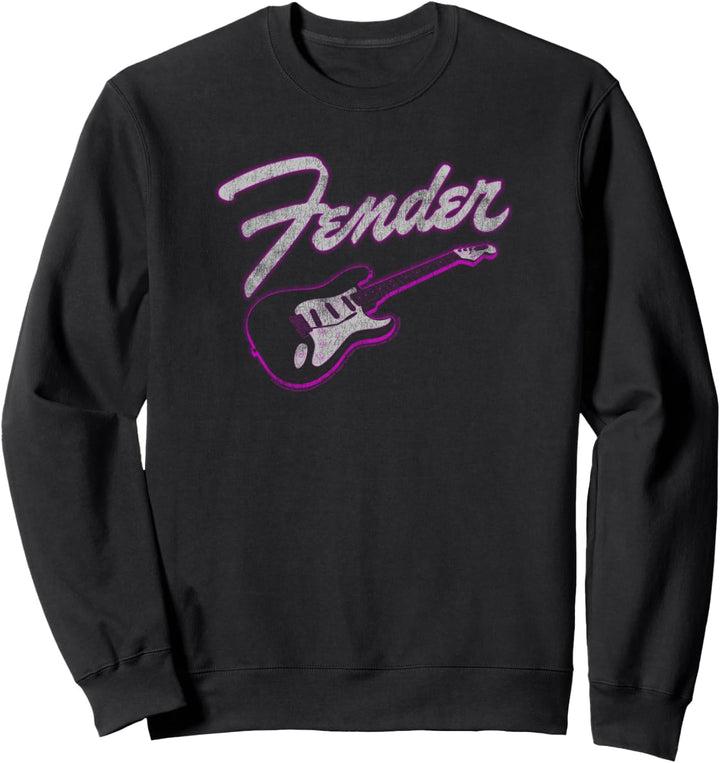 Fender Neon Guitar Outline Centered Logo Sweatshirt