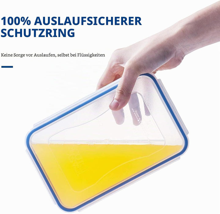 EASYLOCK 6PACK 1150ML Plastik Frischhaltedosen Set mit Deckel, Meal Prep Boxen, Aufbewahrungsbox Küc