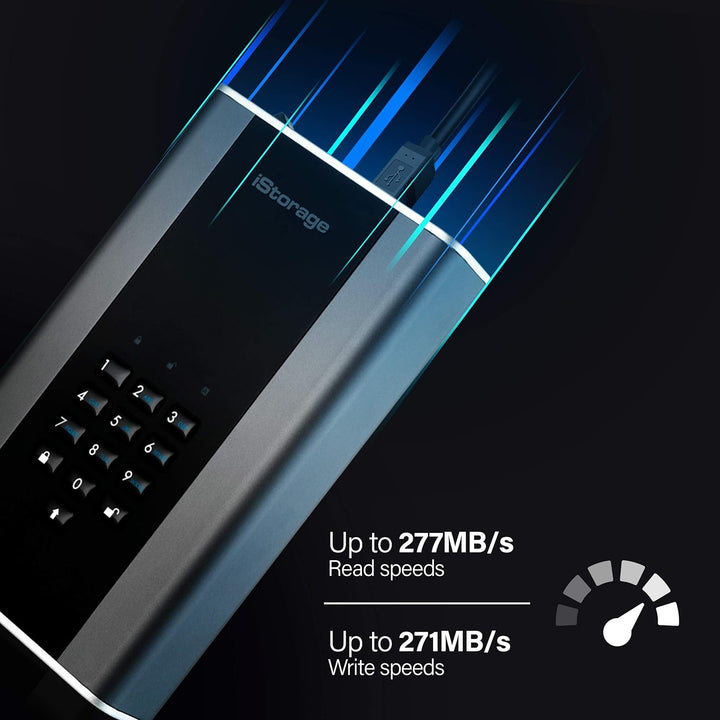 iStorage IS-DT2-256-10000-C-G 10TB diskAshur DT2 256-bit USB 3.1 Desktop Festplatte mit Hardwarevers