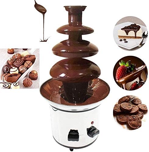 4 Etagen Schokoladenbrunnen YUNRUX DIY Schokobrunnen Profi Schokoladenfontäne mit Lebensmittelechte