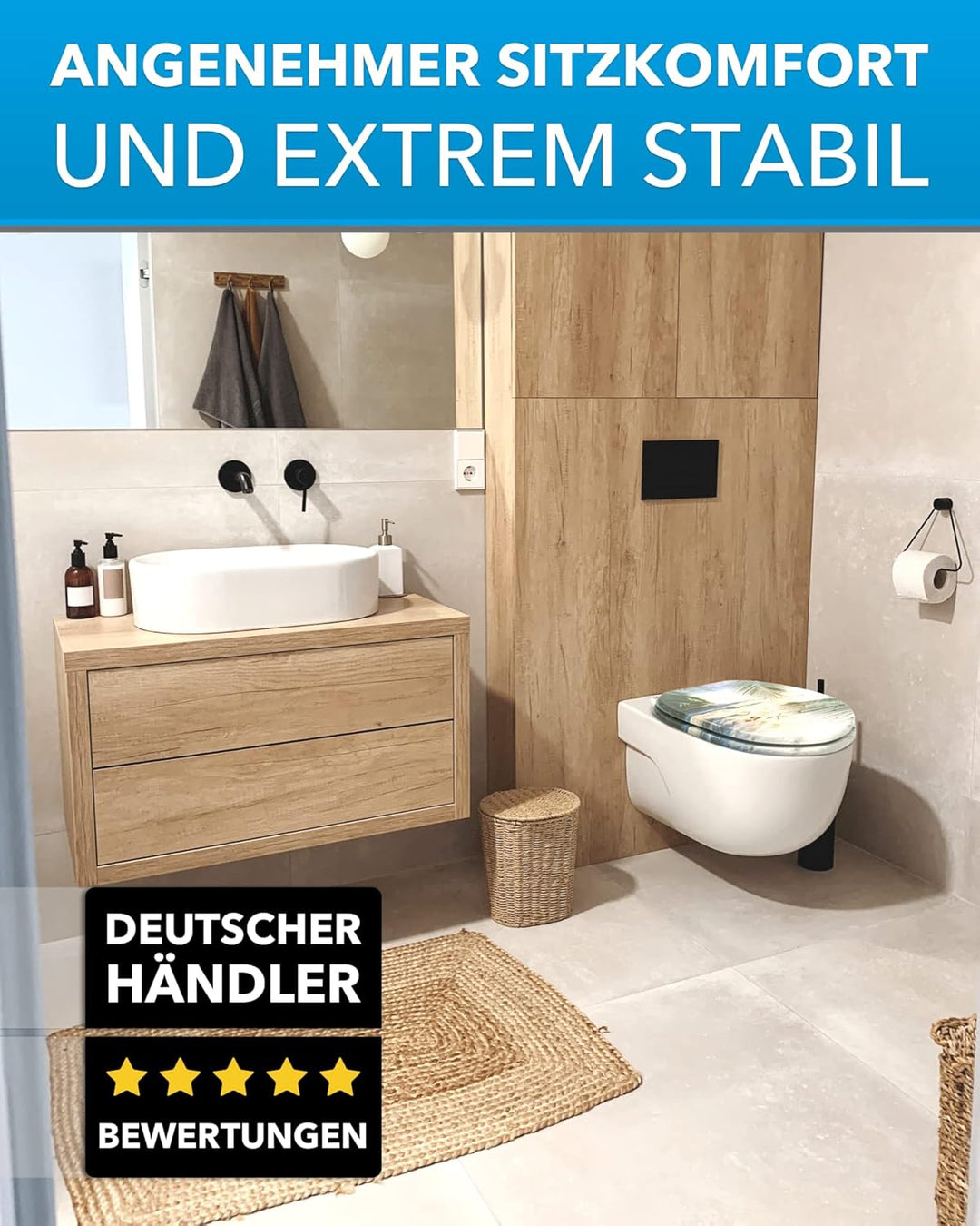 Xonic Design WC-Sitz - Premium Klo-Deckel - Toilettensitz mit Absenkautomatik - hochwertige Klobrill