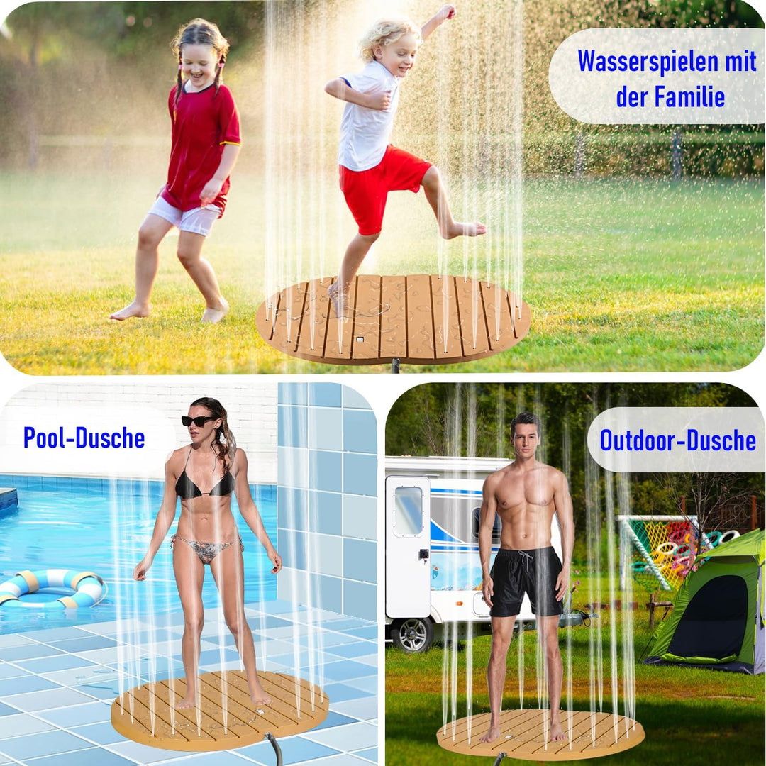 Gartendusche Bodendusche Aussendusche Saunadusche Campingdusche 70x55 cm Rechteck Fontänenhöhe bis 4