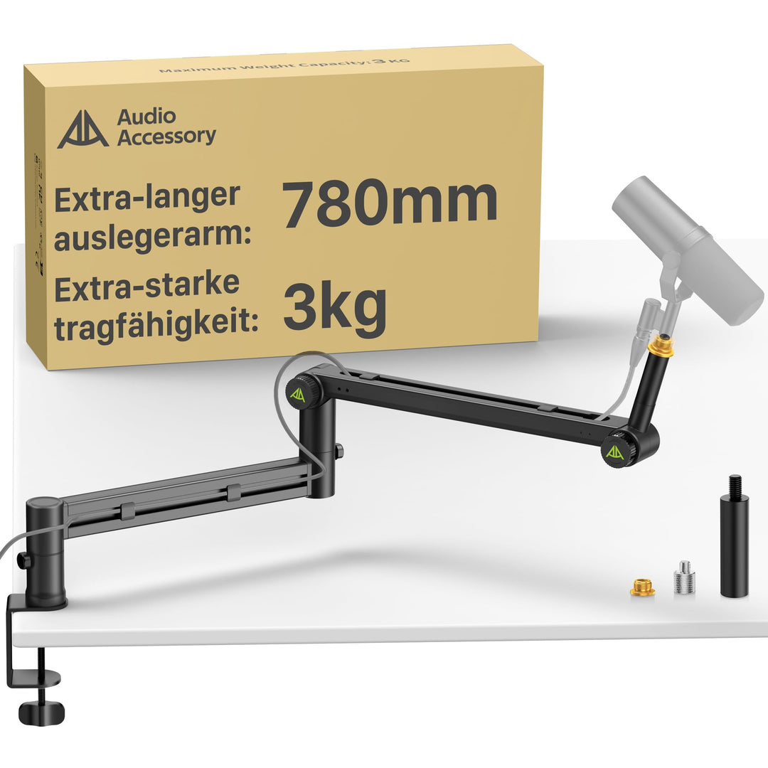 Mikrofon Arm | Low Profile Mikrofonarm [Max. 3 KG Traglast] kompatibel mit Shure SM7B, MV7+ & Co.| G