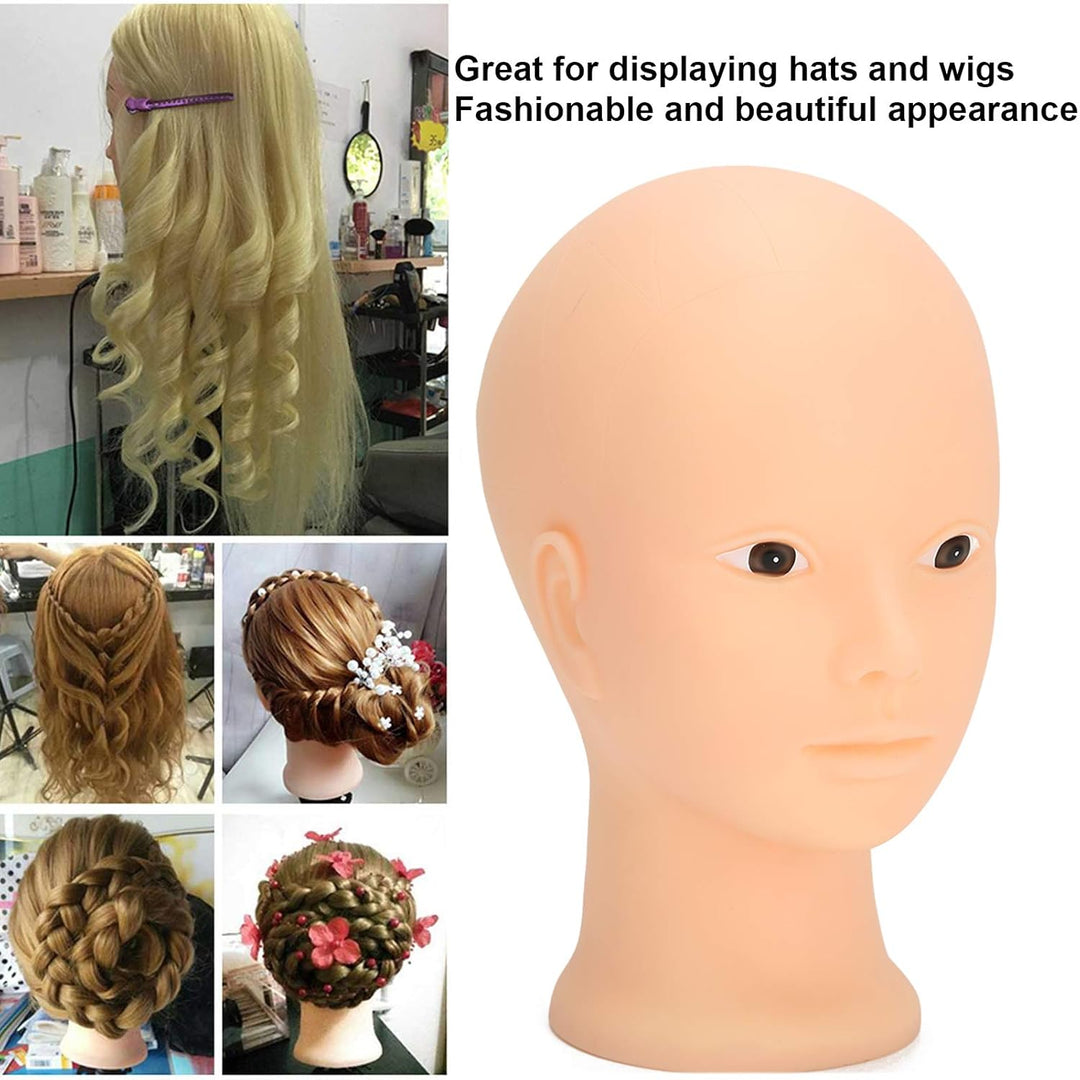 Schaufensterpuppenkopf 49cm | Frisierkopf &amp; Schminkpuppe aus Weichem PVC für Perücken, Make-up Train