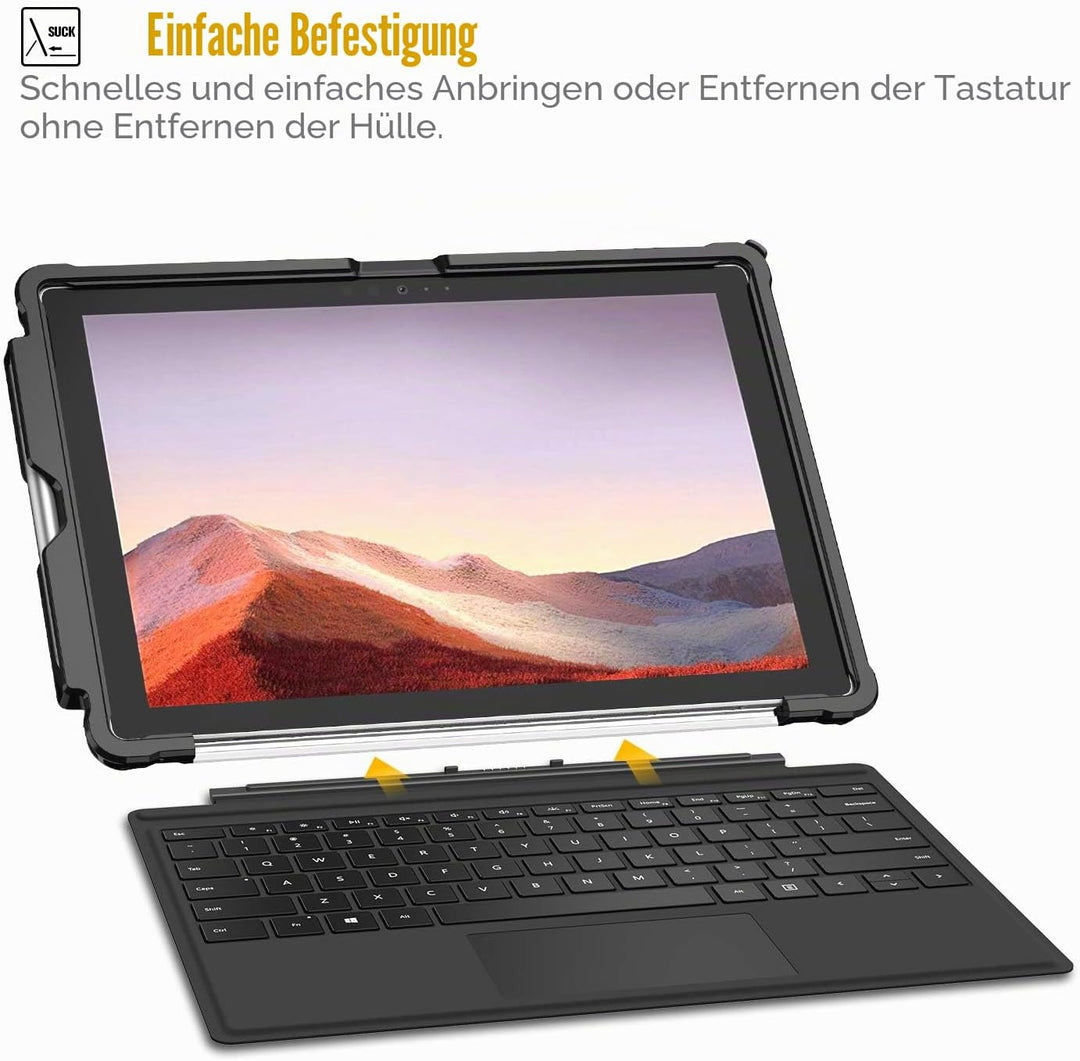 Fintie Hülle für Microsoft Surface Pro 7+ / 7/6 / 5 /Pro LTE, Stossfeste Robuste Hartschalen Schutzh