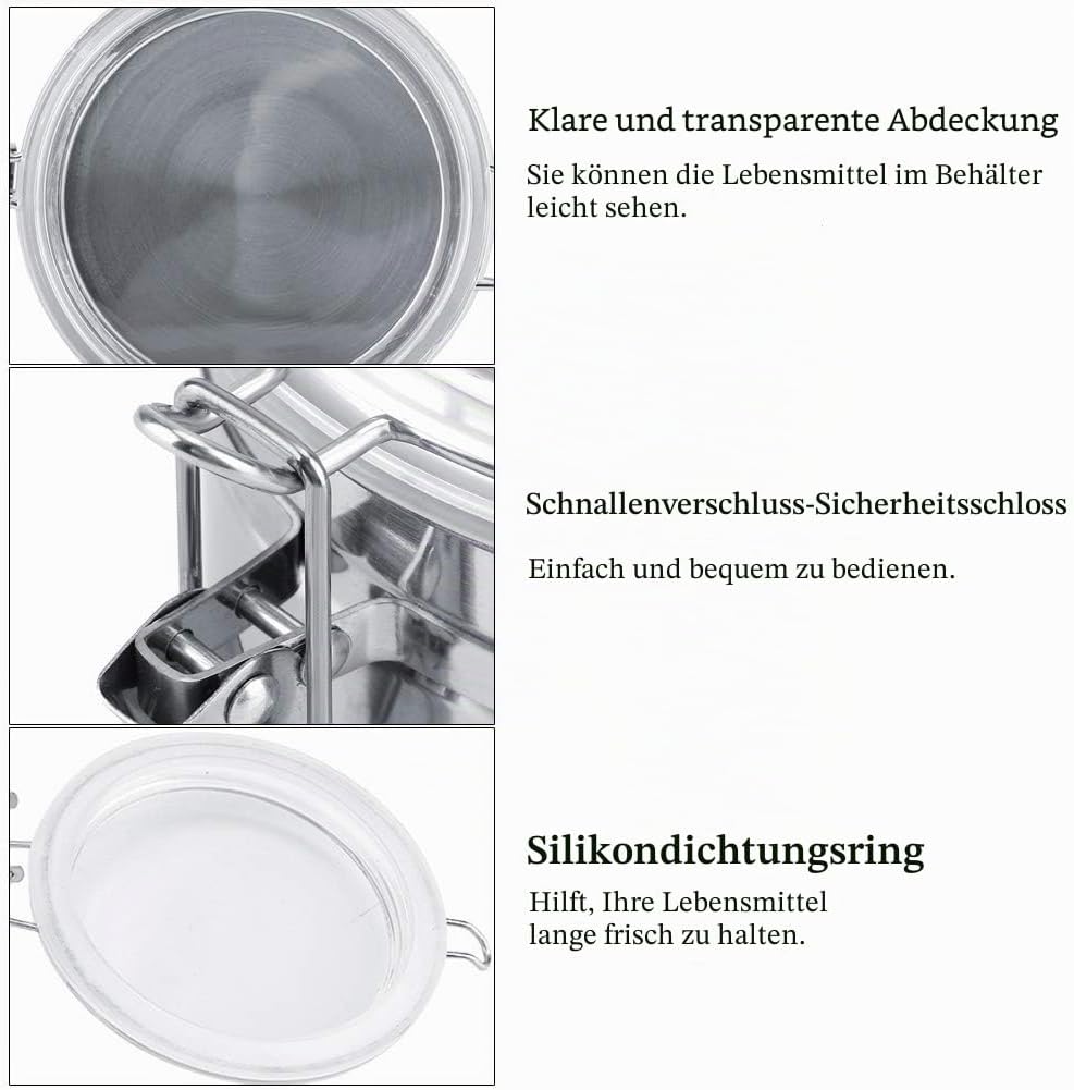 Kaffeebehälter, Edelstahl Kaffeebehälter Vakuumversiegeltes Vorratsglas für Zuckerteebohnen(Oversize