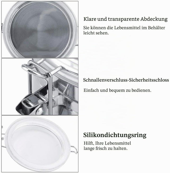 Kaffeebehälter, Edelstahl Kaffeebehälter Vakuumversiegeltes Vorratsglas für Zuckerteebohnen(Oversize