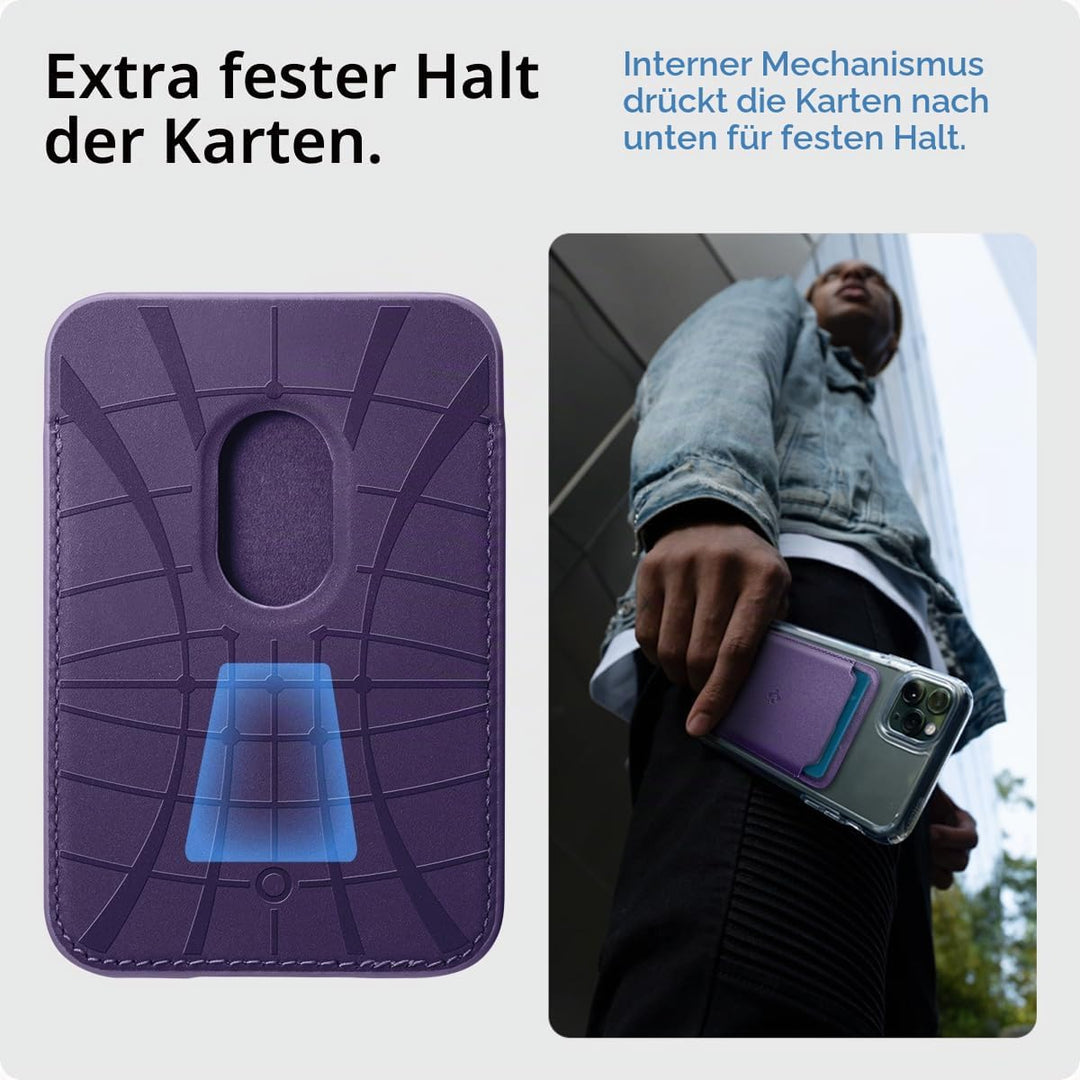 Spigen Valentinus MagFit Magnetischer Kartenhalter 3-Karten Kompatibel mit iPhone 15/14/13/12 Modell