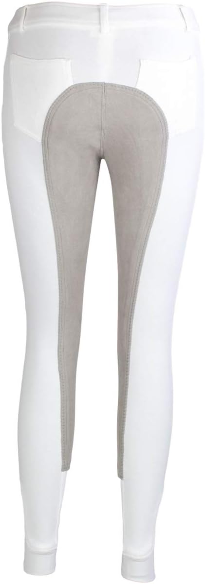 RL24 Damen Reithose Vollbesatz Flex BASICLINE, Weiss/Grau