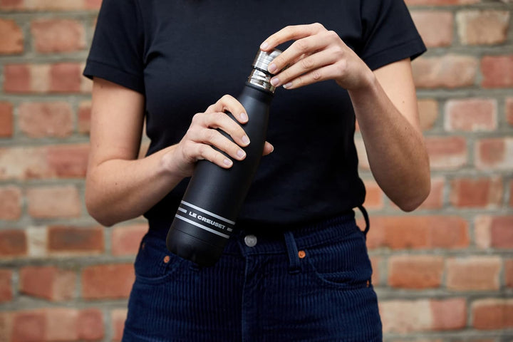 Le Creuset Trinkflasche, Edelstahl, 0.5 L, Schwarz Matt, 41208500000000, Schwarz Matt