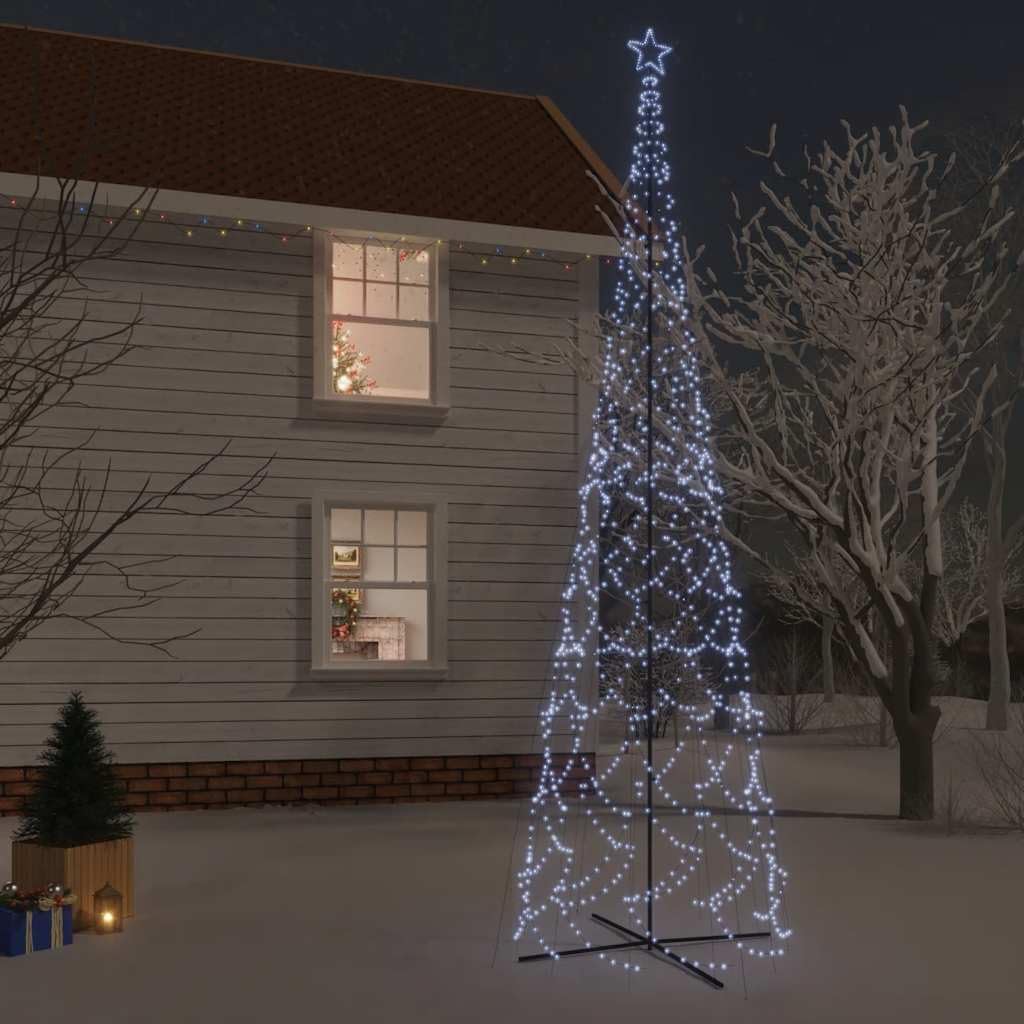 vidaXL LED Weihnachtsbaum Kegelform Tannenbaum Lichterbaum Weihnachtsdeko Stern Beleuchtung Aussen B