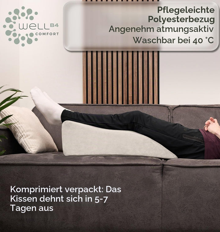 WELL B4 Ergonomisches Venenkissen zum Beine hochlagern MEDIUM - Beinhochlagerungskissen Beinauflage