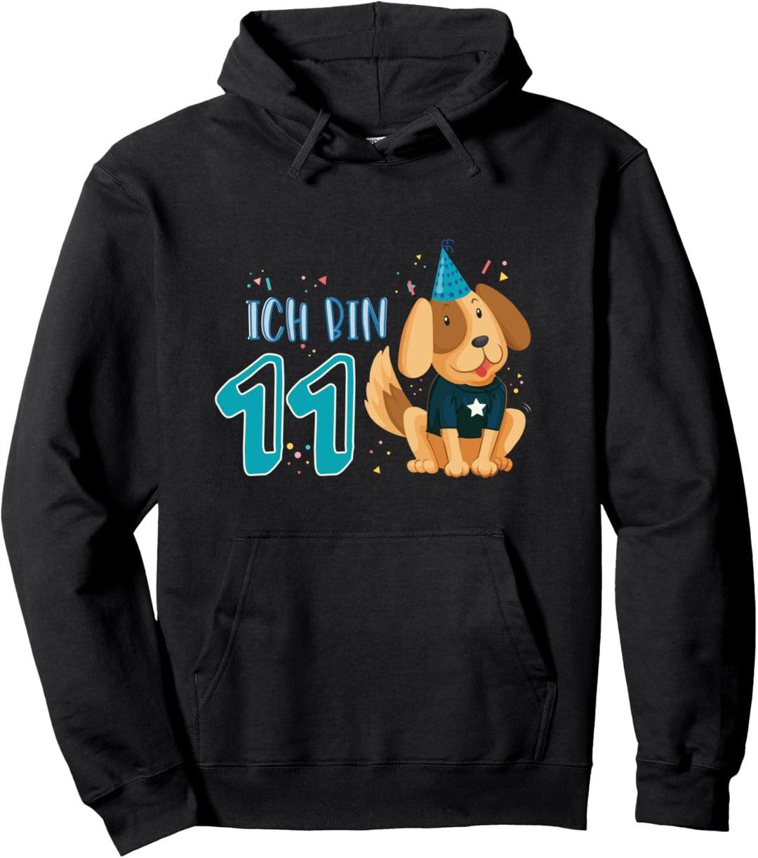 11. Geburtstag Junge Hund Welpen Kinder Ich bin 11 Pullover Hoodie